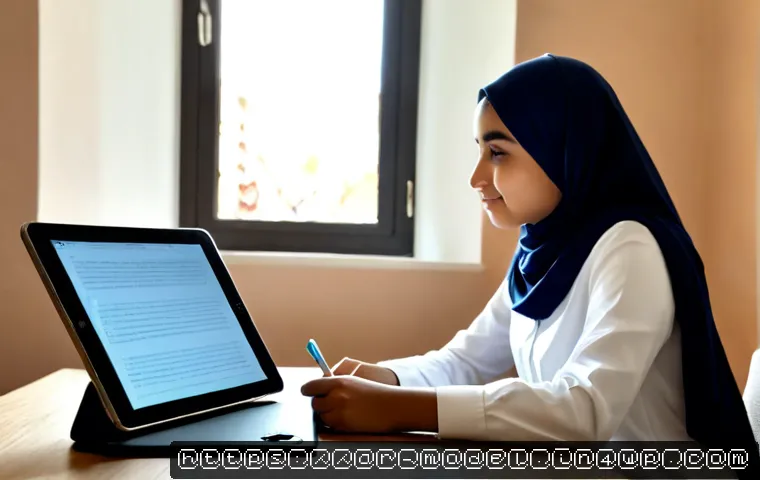 AI 기술을 통한 개인 맞춤형 교육 - Photorealistic personalized AI learning scene in a bright modern Arab family home, a Middle Eastern ...